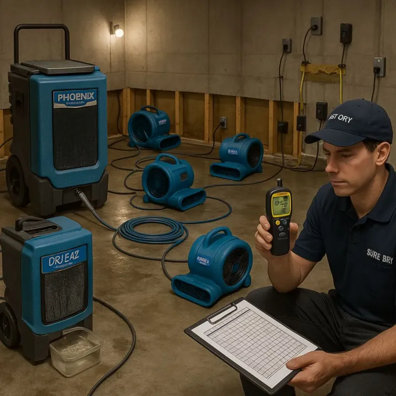 Structural Drying and Dehumidification process in Ventura, CA